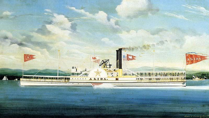 James Bard Alida, Hudson River steamer as painted Germany oil painting art